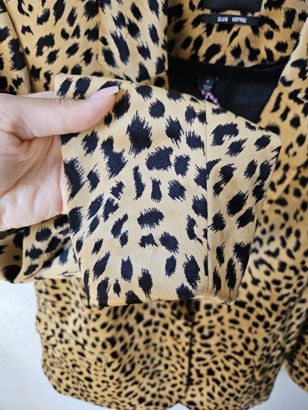 Scotch And Soda Tailored Velvet Animal Print Blazer Jacket Size Small In Leopard - Picture 5 of 10